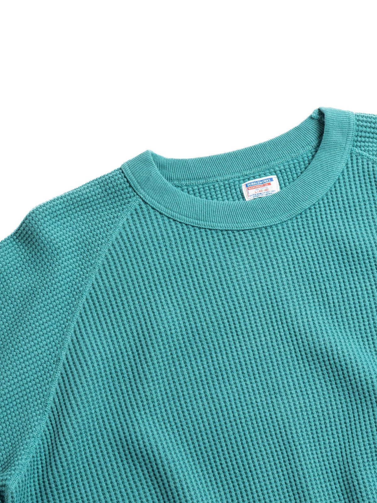LOT.59001 HEAVY WAFFLE L/S TEE TURQUOISE - Image 3