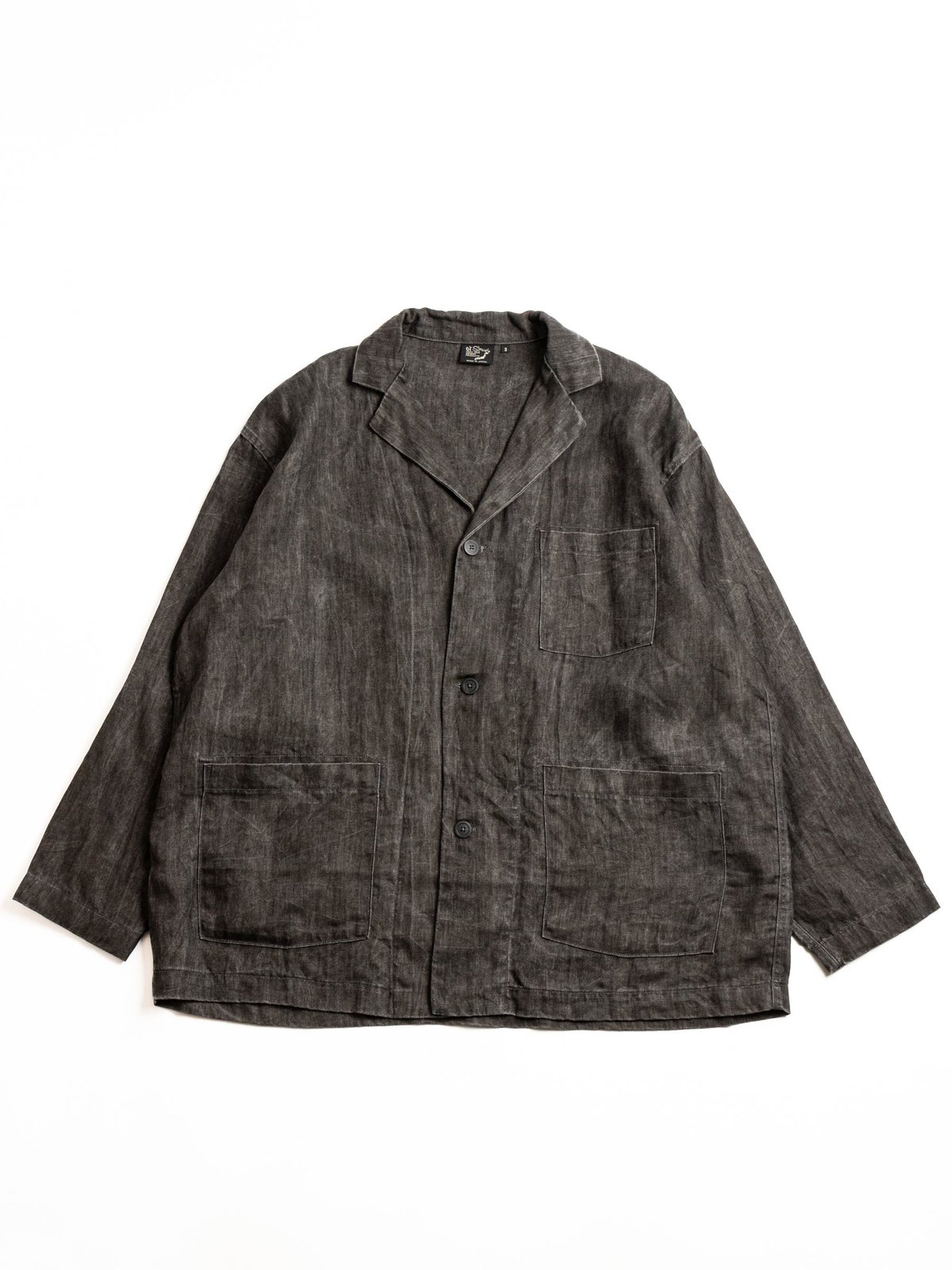 (LOT 6062) LINEN SIMPLE WORK JACKET SUMI BLACK - Image 1