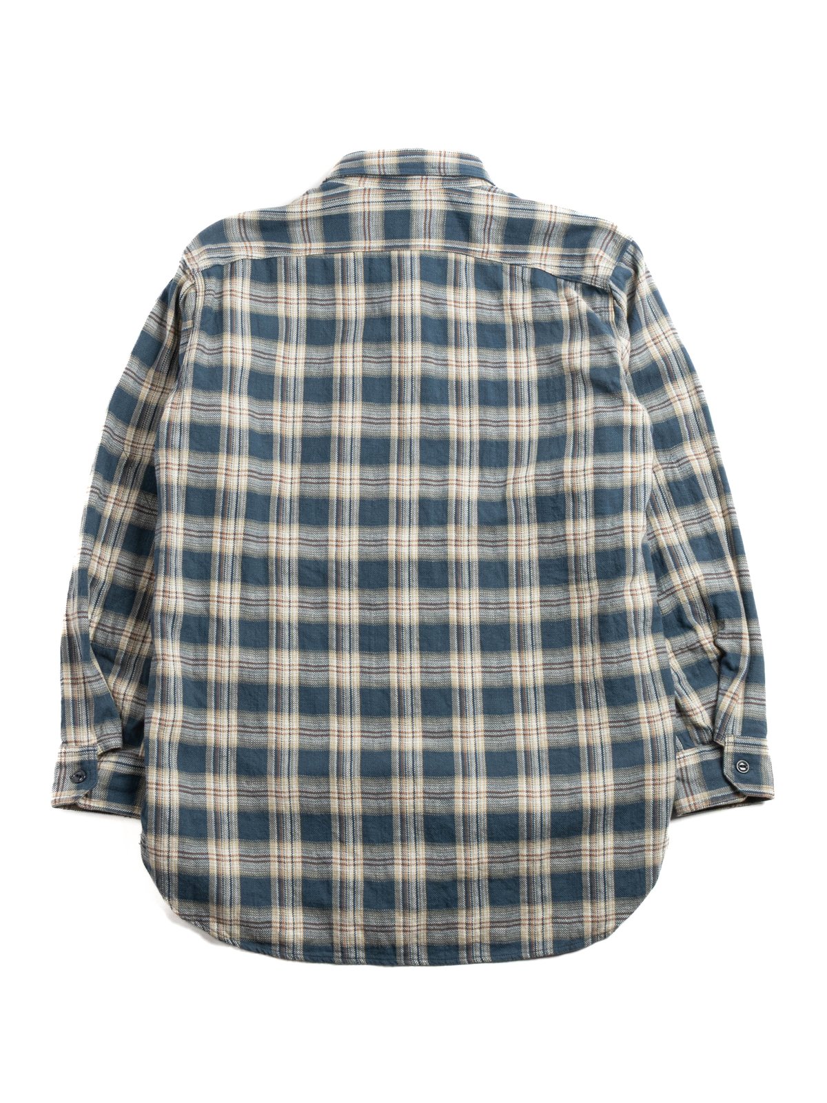 WORK SHIRT NAVY COTTON PLAID JACQUARD - Image 4