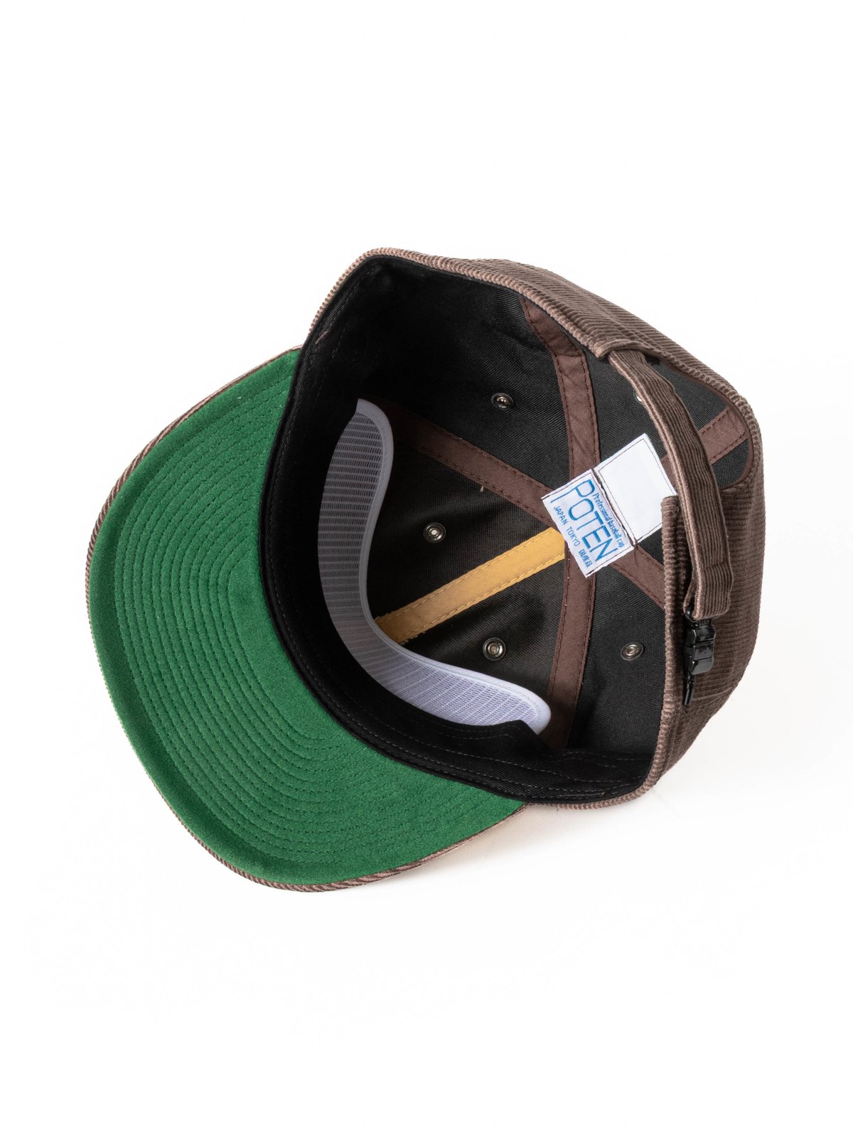 POTEN 80’S BB CAP DYE CORDUROY BROWN / YELLOW - Image 5