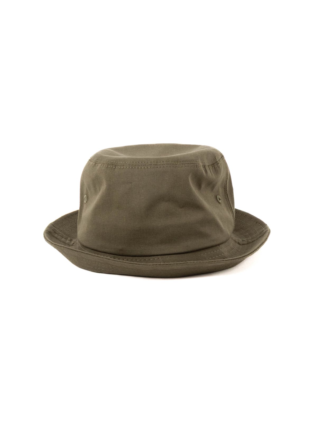 PORKPIE HAT OLIVE COTTON SANDED CLOTH - Image 2