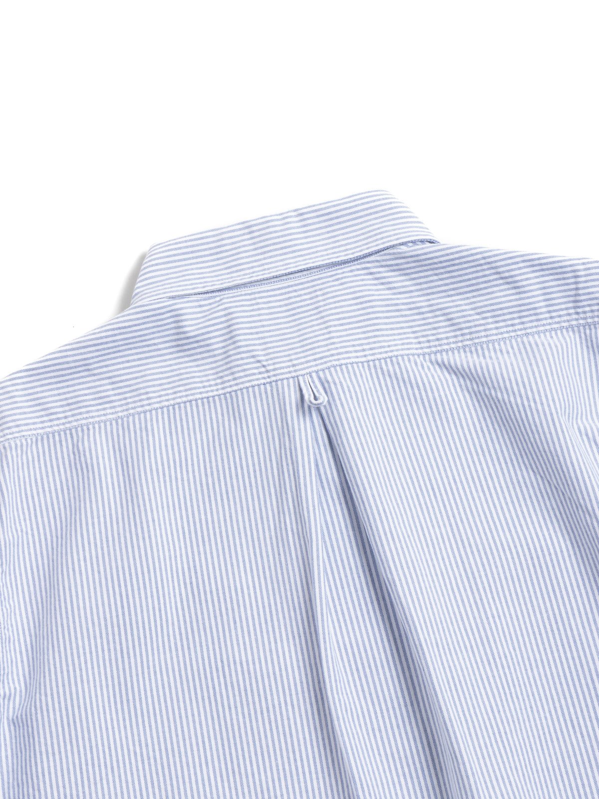 ROUND COLLAR P.O SHIRT S/S OXFORD SAX X WHITE STRIPE - Image 3