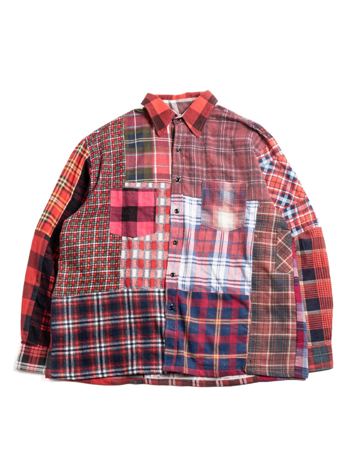 REBUILD BY NEEDLES FLANNEL STRAIGHT HEM SHIRT (E) - Image 1