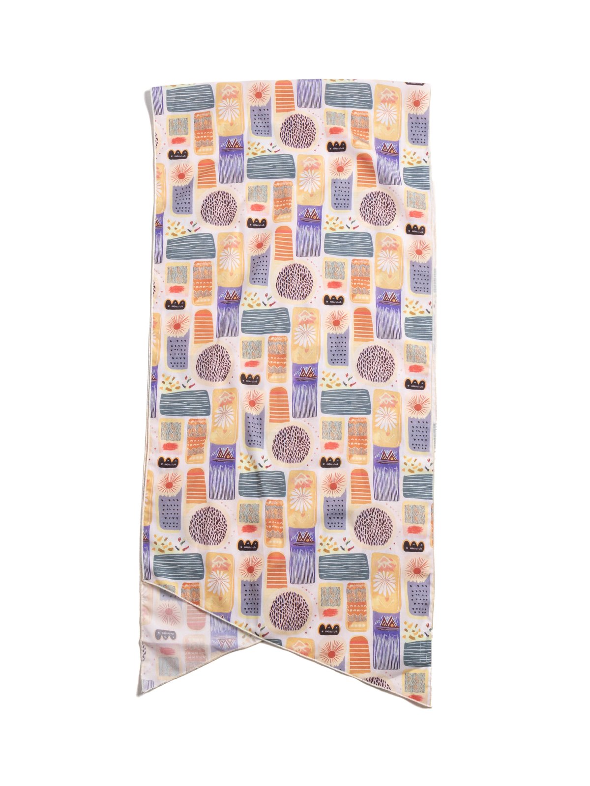 LONG SCARF MULTI COLOR TENCEL JAMAICAN PRINT - Image 4
