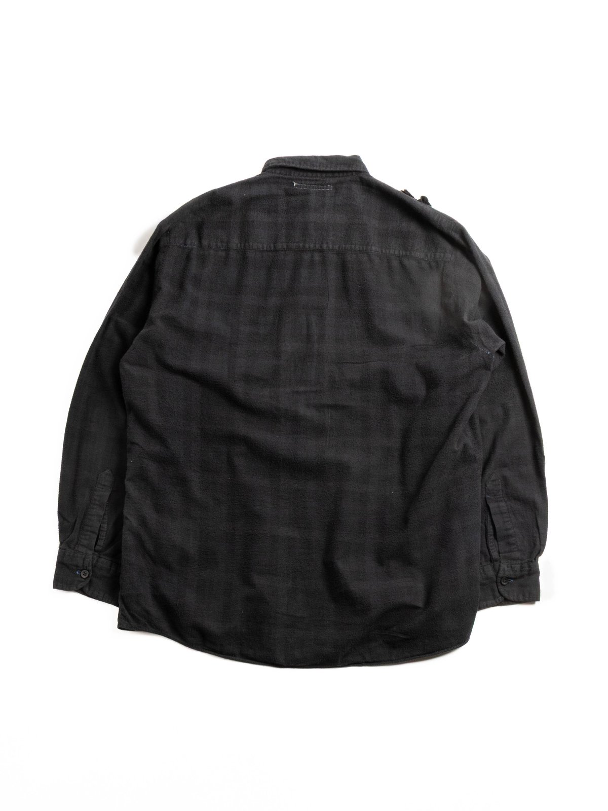 REBUILD BY NEEDLES FLANNEL SHIRT RIBBON SHIRT OVERDYE BLACK - Image 4