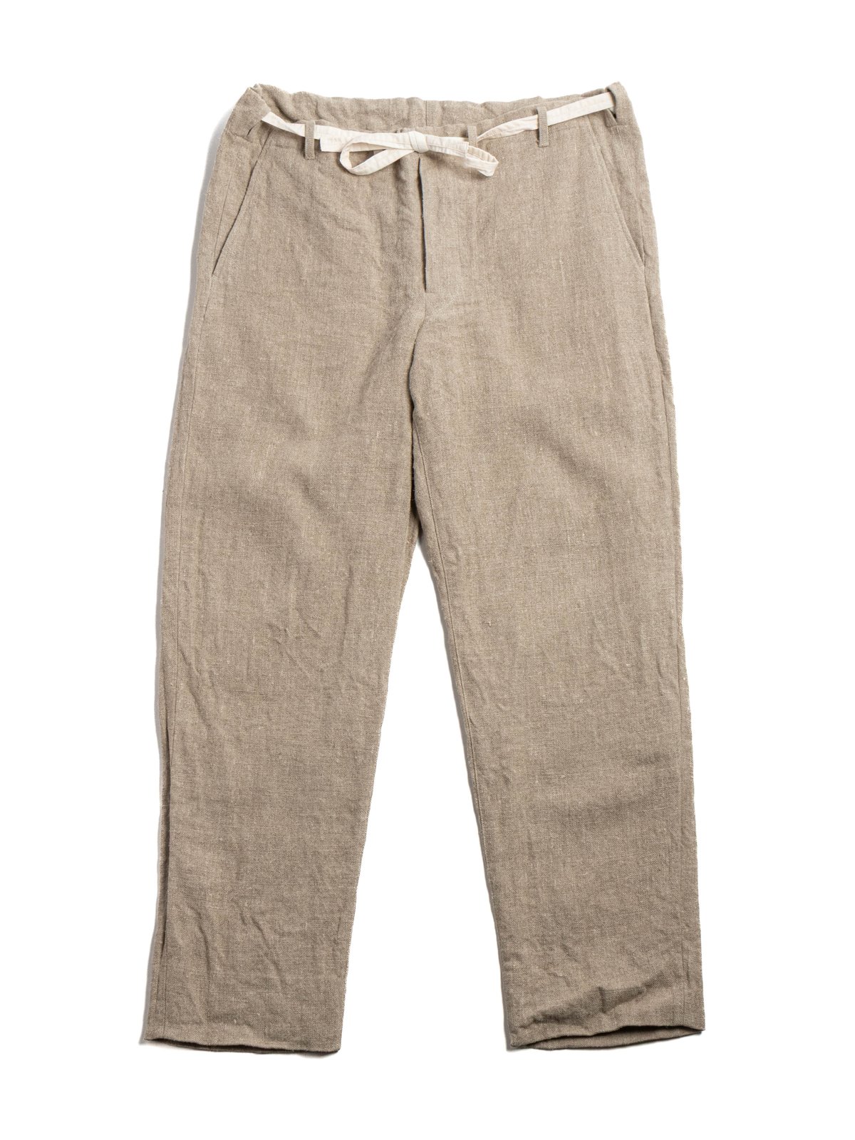 8 LINEN FARMER&rsquo;S DRAWSTRIG PANTS NATURAL - Image 1