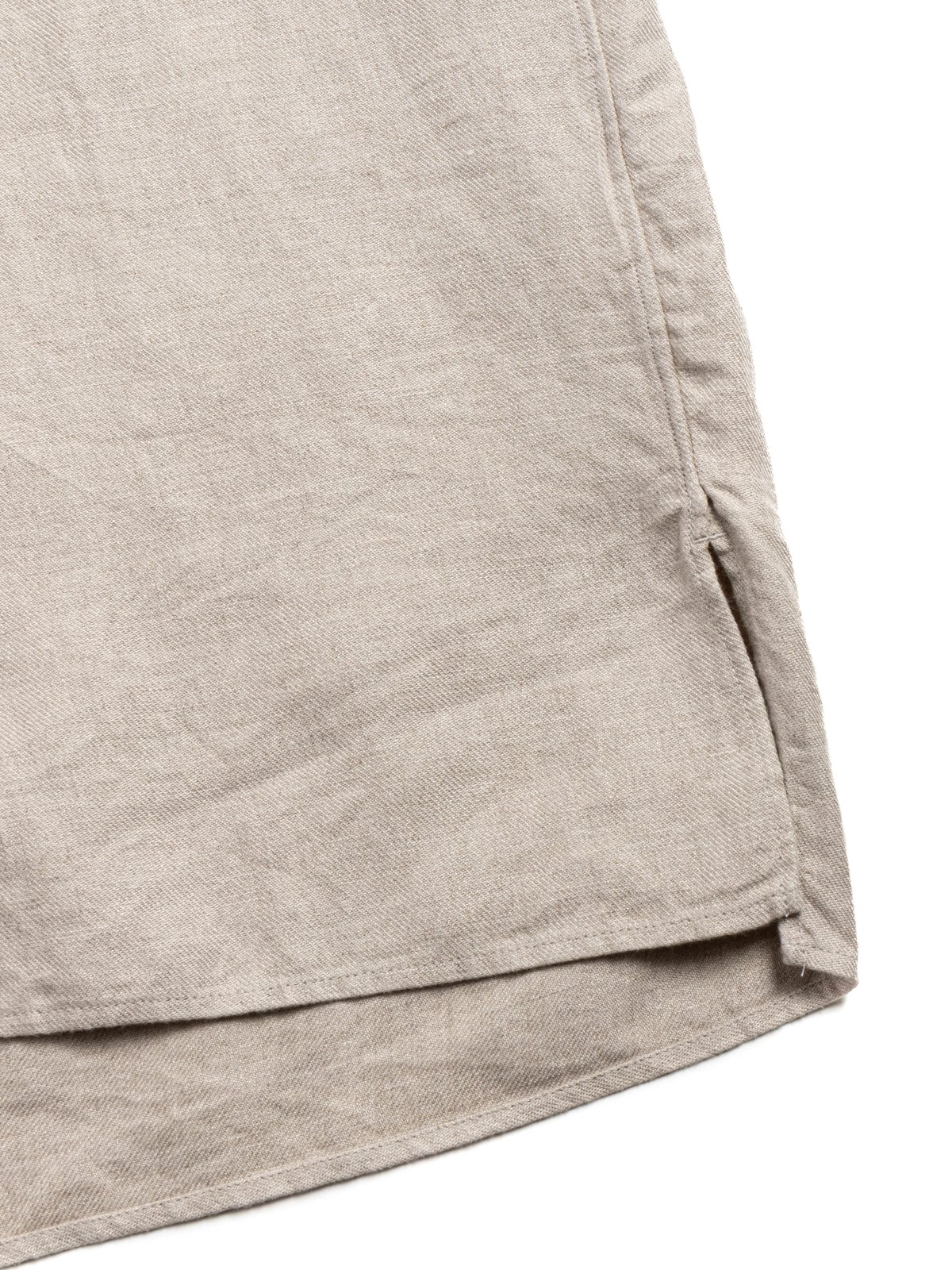 LINEN OPEN COLLAR SHIRT NATURAL - Image 3