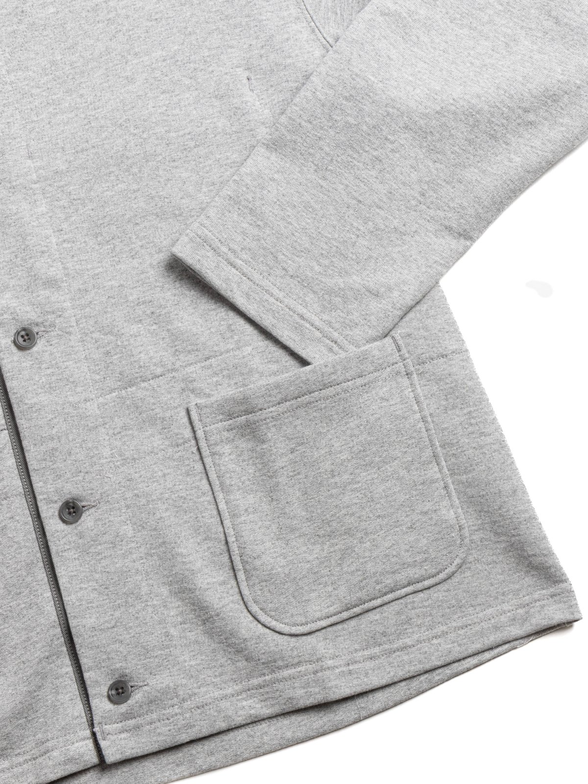 KNIT CARDIGAN HEATHER GREY FRENCH TERRY - Image 3