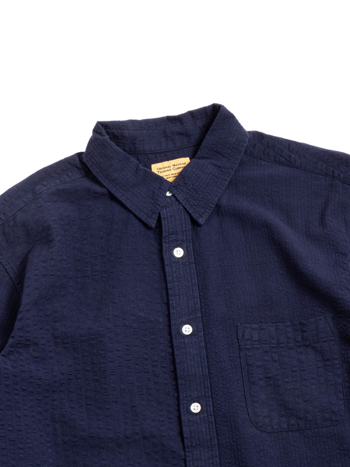 (OM45645.33) ENGINEERED SEERSUCKER WEAVE SHIRT NAVY - Image 2