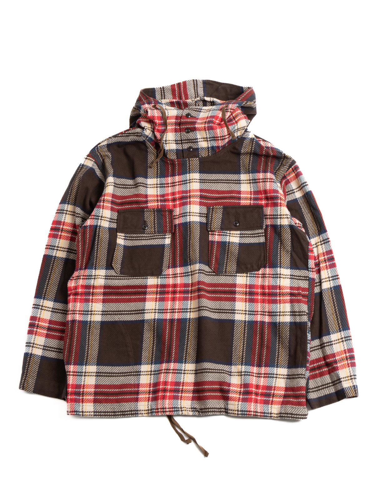CAGOULE SHIRT BROWN COTTON HEAVY TWILL PLAID by Engineered