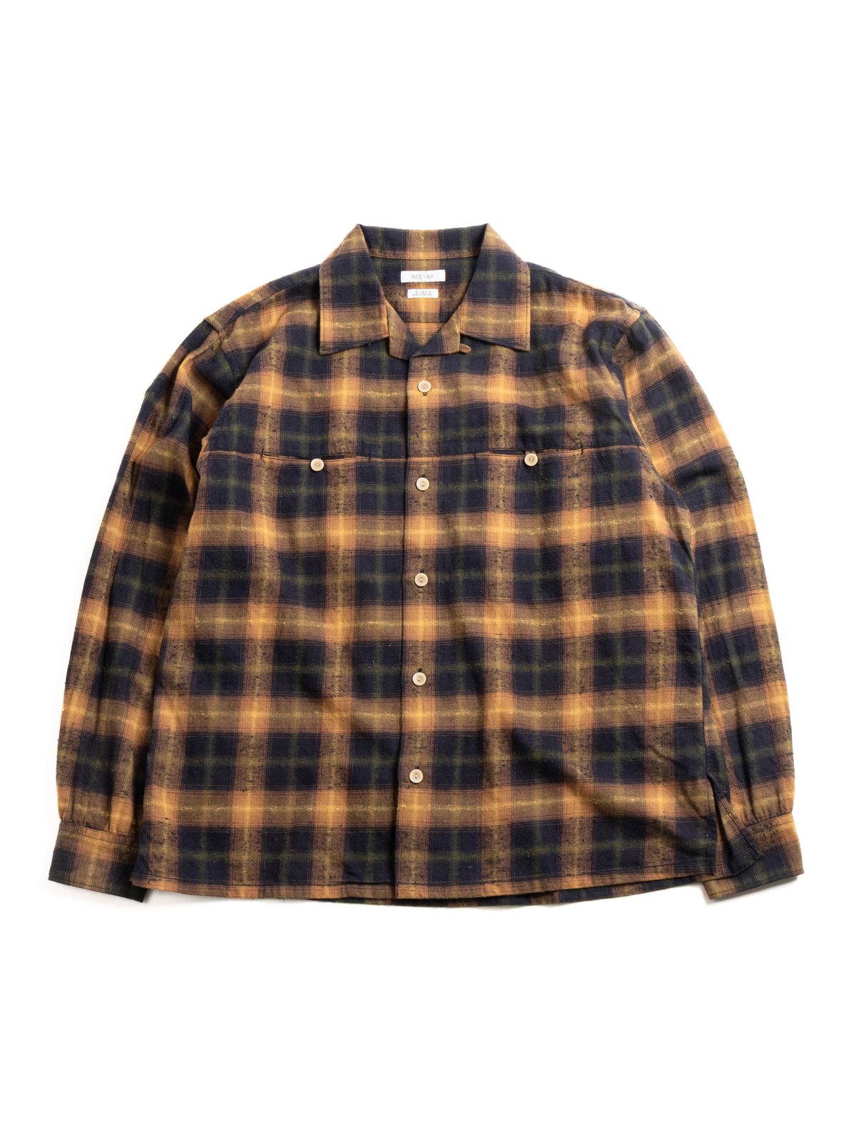 (SV–SH–025) OPEN–NECKED SHIRT MUSTARD - Image 1