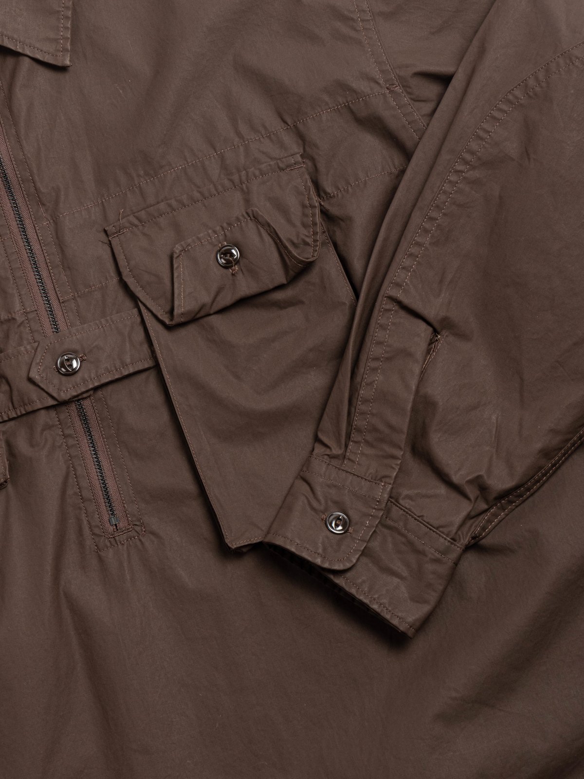 BINOCULAR SHIRT / Dk.BROWN COTTON LT.WEIGHT COATED CLOTH - Image 4