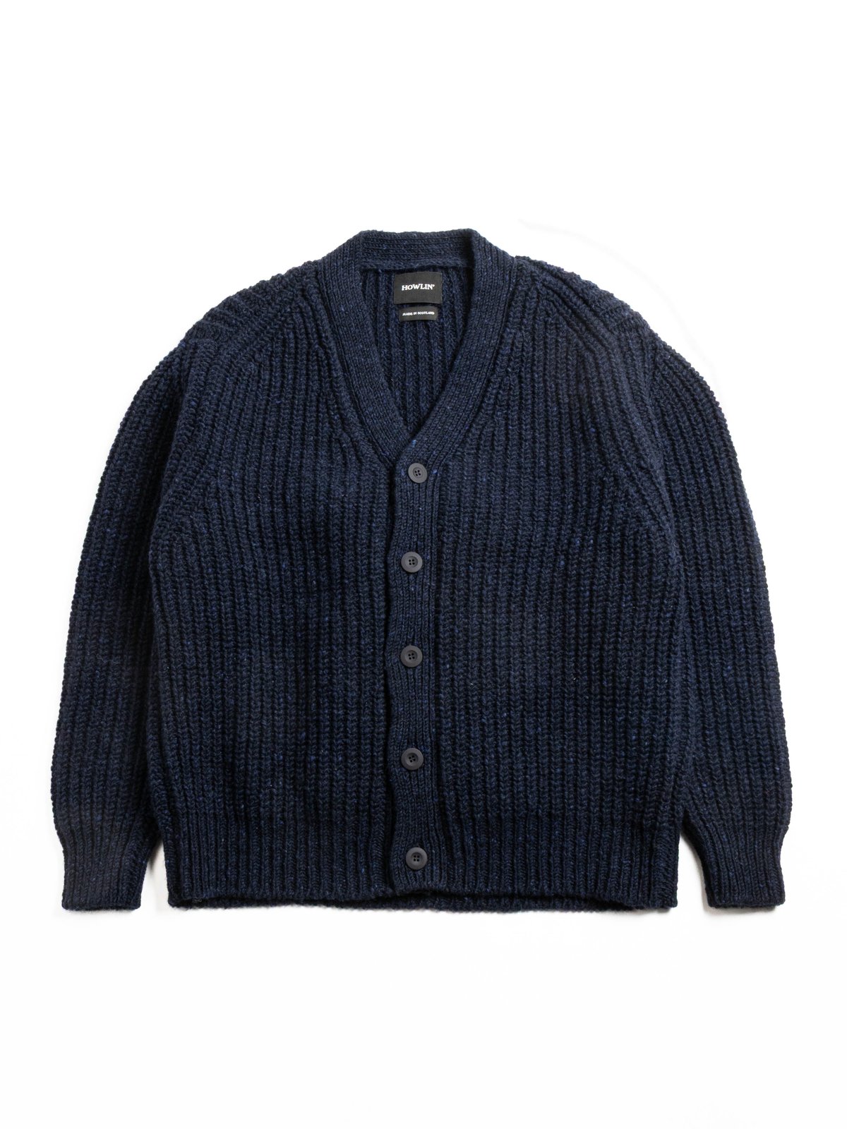 HOWLIN’ SAFETY KNIT V CARDIGAN NAVY - Image 1