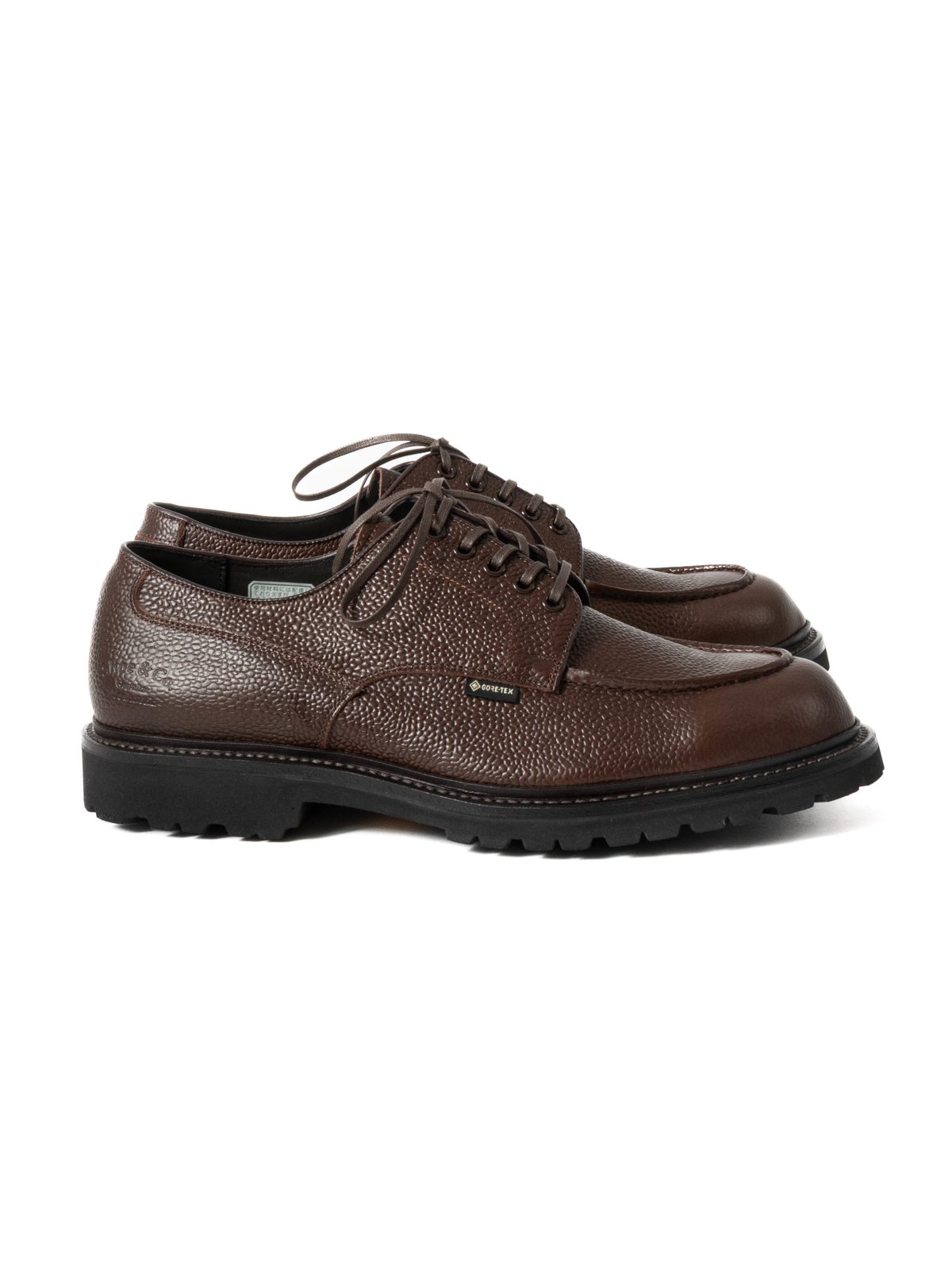 U–TIP DERBY SHOES GORE–TEX DARK BROWN EMBOSSED - Image 1