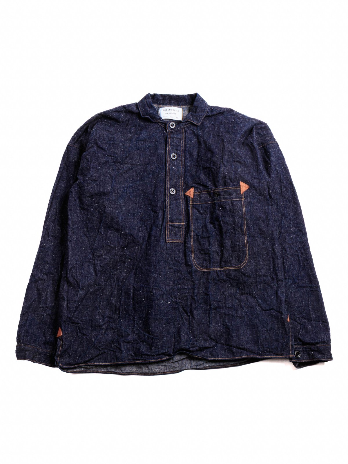 (LOT 2213) GREENEBAUM 1880 HEAVY LEATHER BOUND JUMPER INDIGO DENIM - Image 1