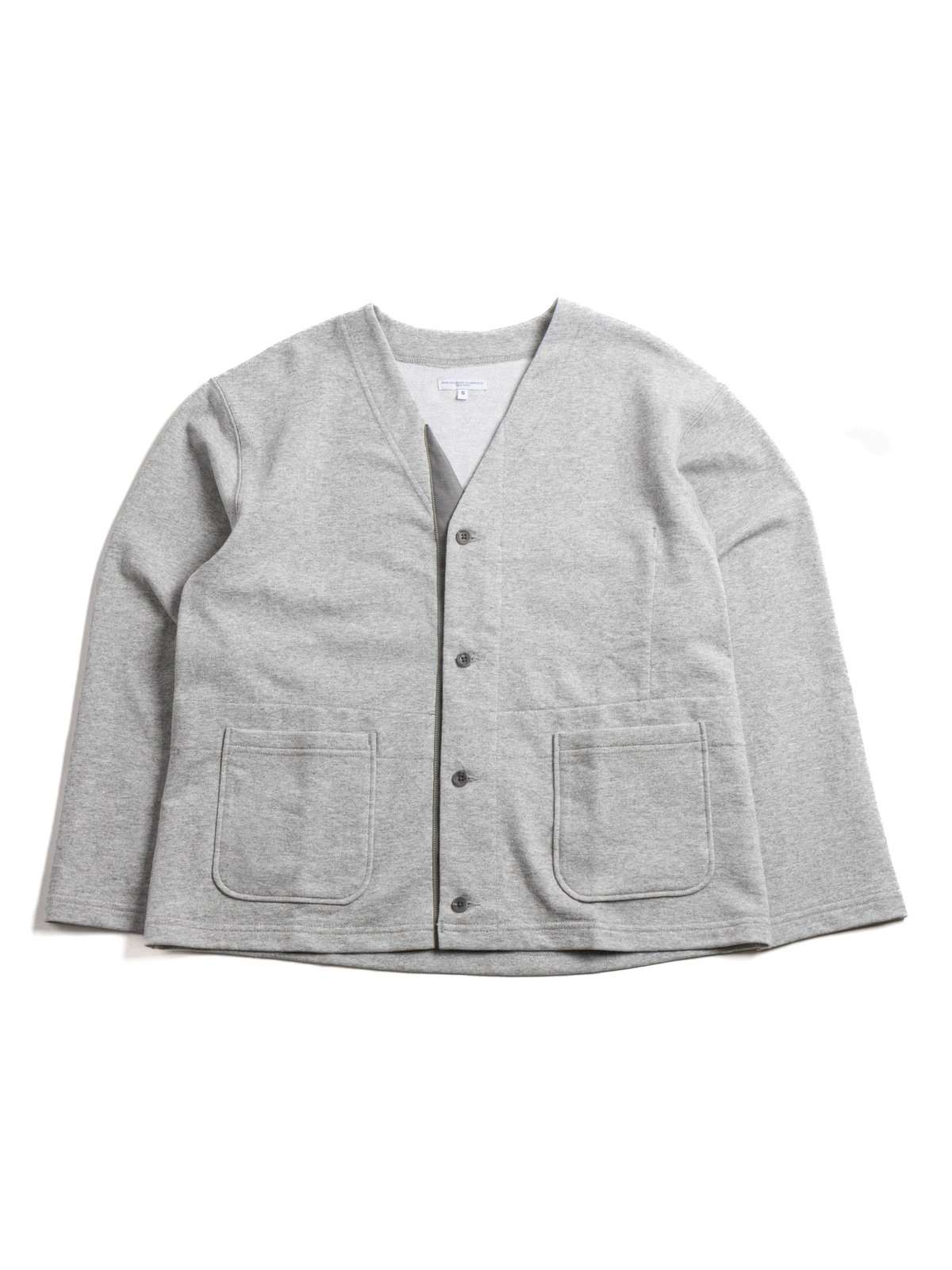 KNIT CARDIGAN HEATHER GREY FRENCH TERRY - Image 1