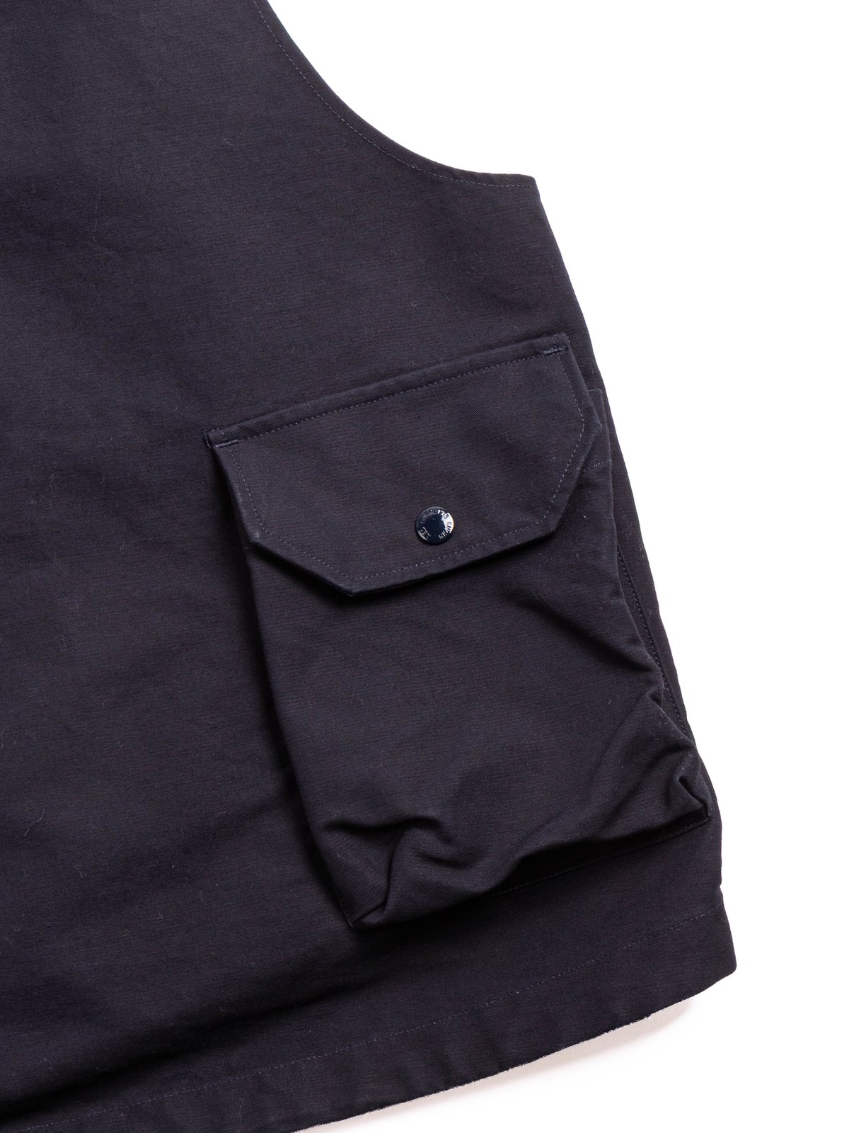FIELD VEST NAVY COTTON DOUBLE CLOTH - Image 5