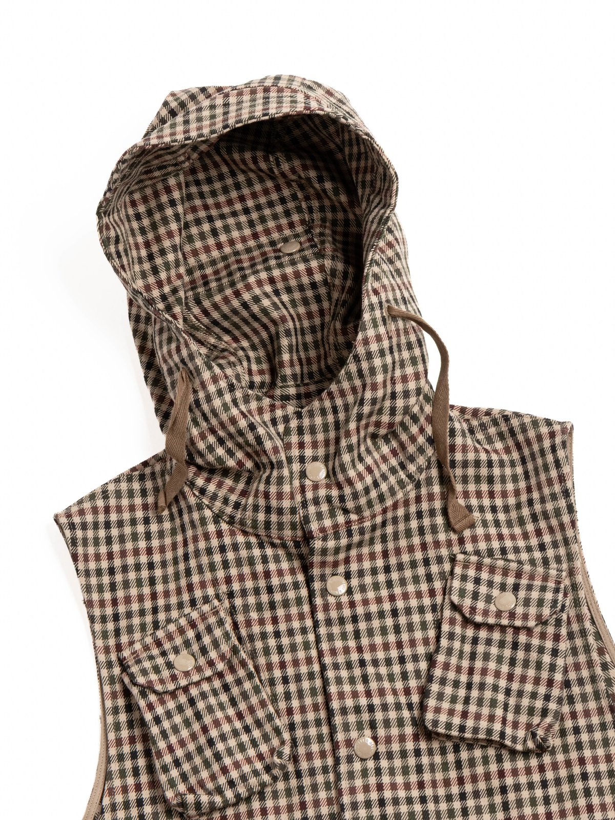 FIELD VEST /BROWN / OLIVE HEAVY GUN&ndash;CLUB CHECK - Image 3