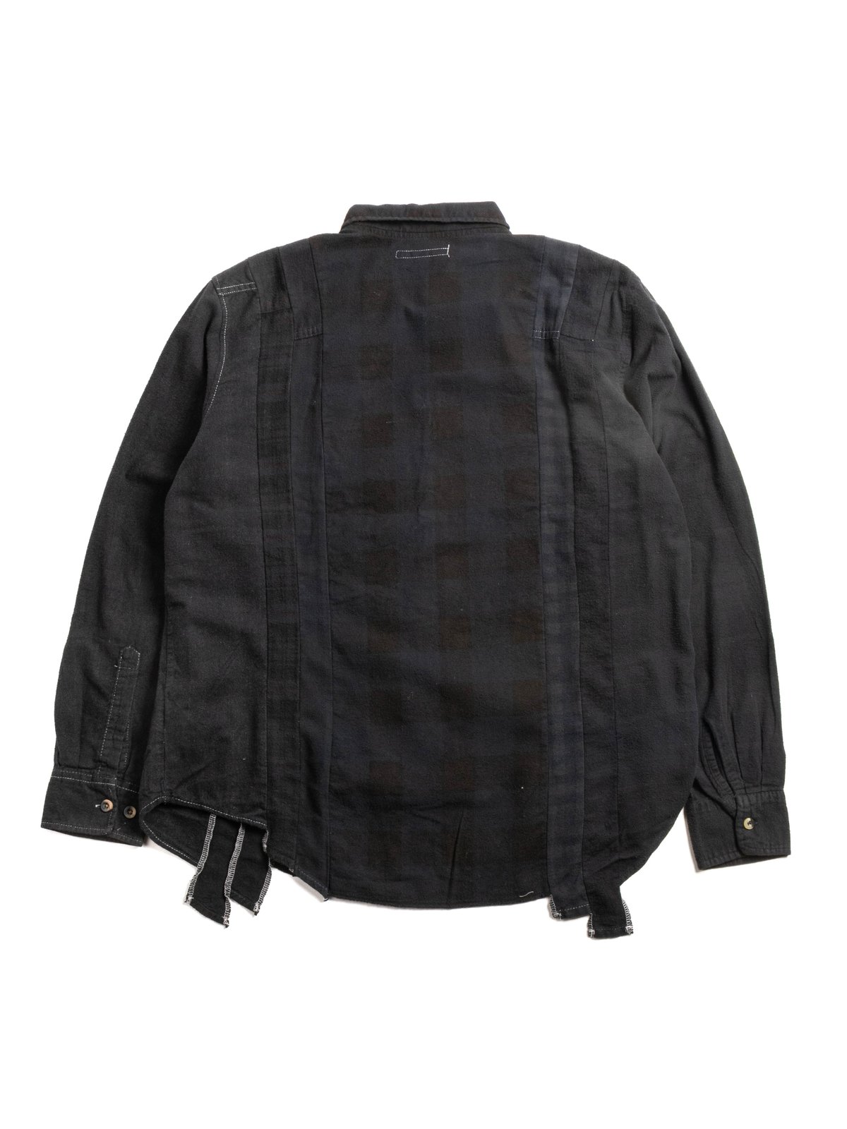 REBUILD BY NEEDLES FLANNEL  7 CUTS SHIRT OVER DYE BLACK - Image 4