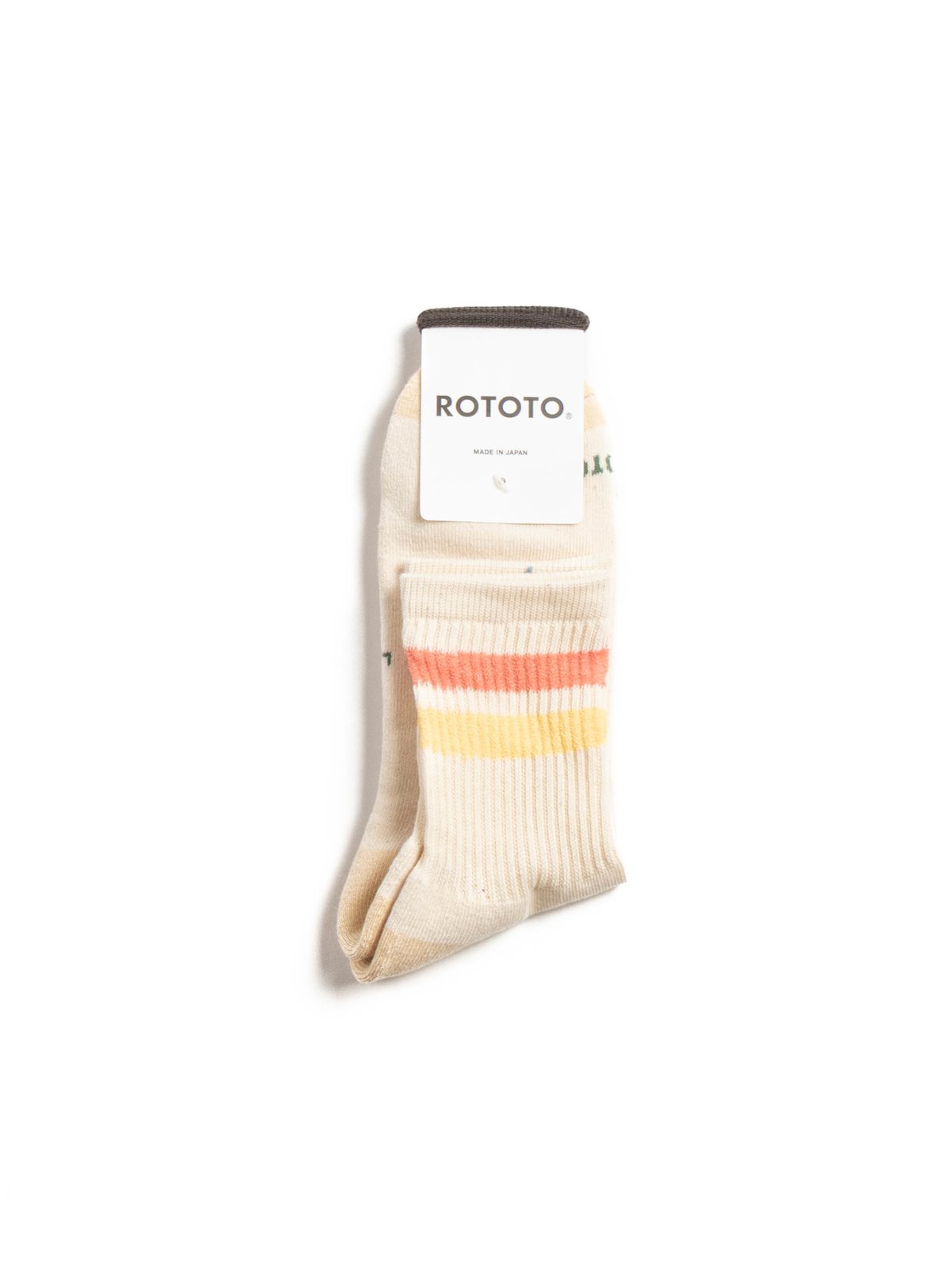 (R1591) RETRO ATHLETIC ANKLE SOCKS CORAL / YELLOW - Image 1