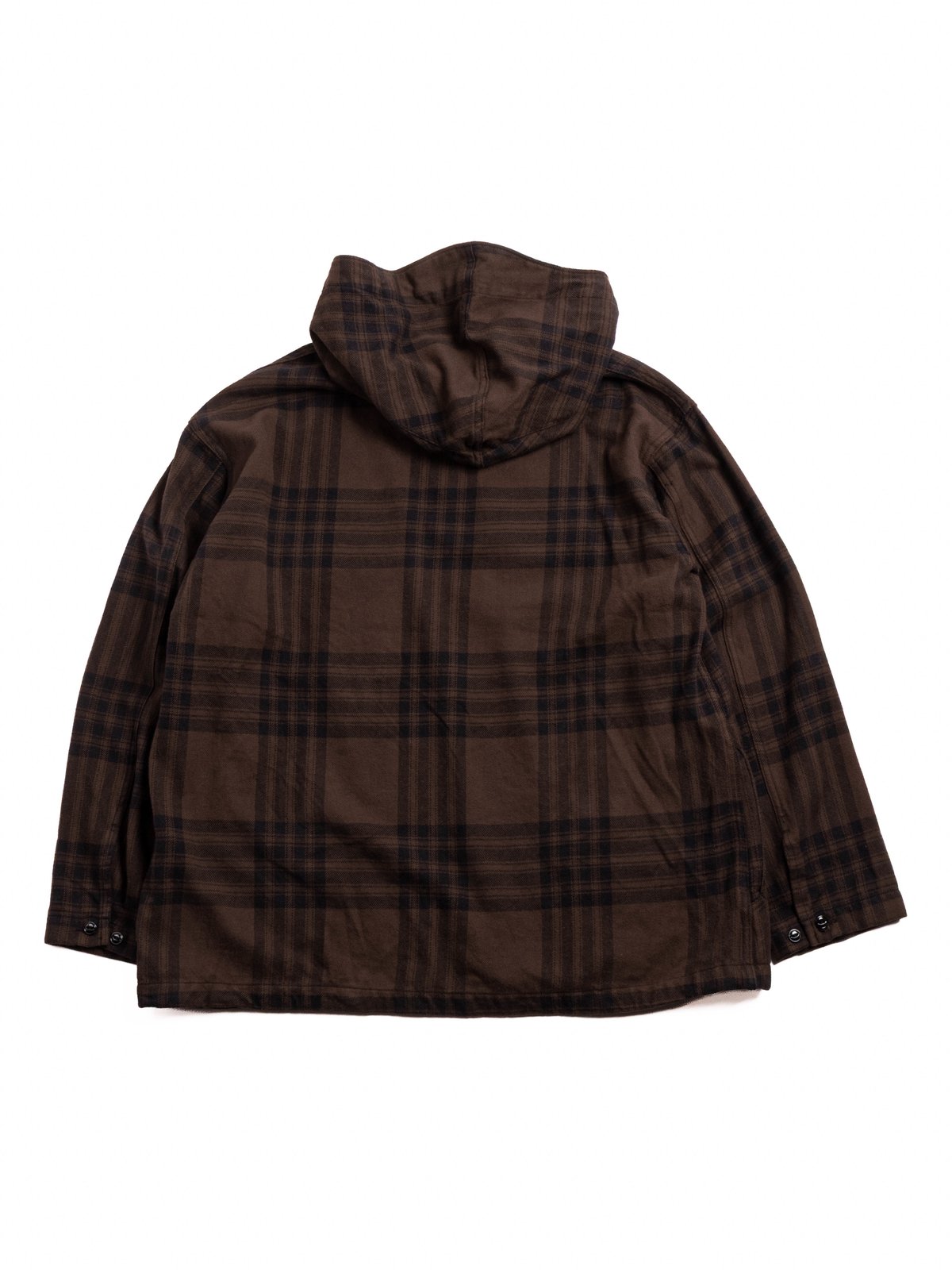CAGOULE SHIRT BROWN / BLACK COTTON FLANNEL PLAID  - Image 5