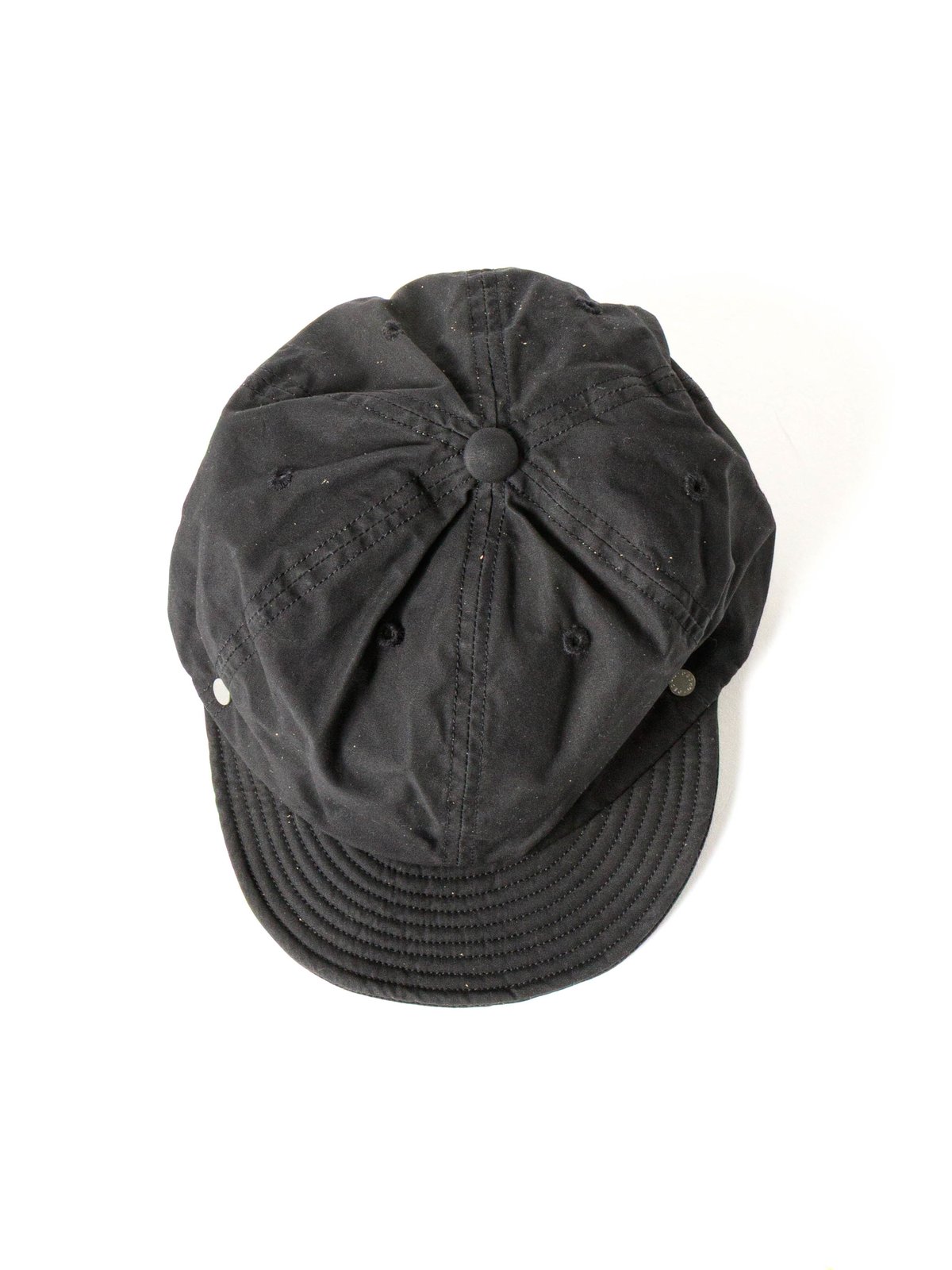 WAXED COTTON BALL CAP LEATHER BUCKLE BLACK - Image 5