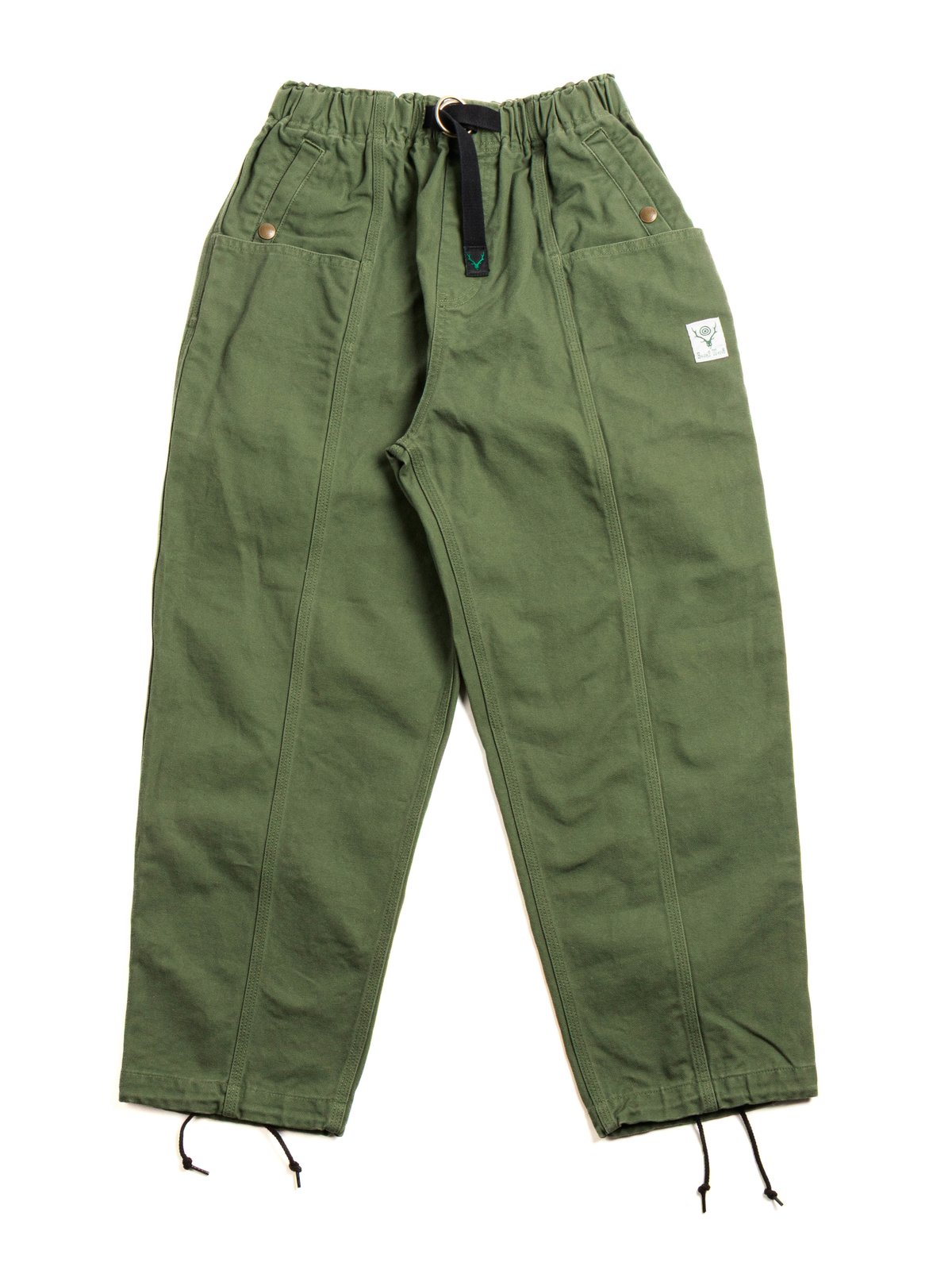 BELTED C.S. PANT 11.5oz COTTON CANVAS MOSS GREEN - Image 1