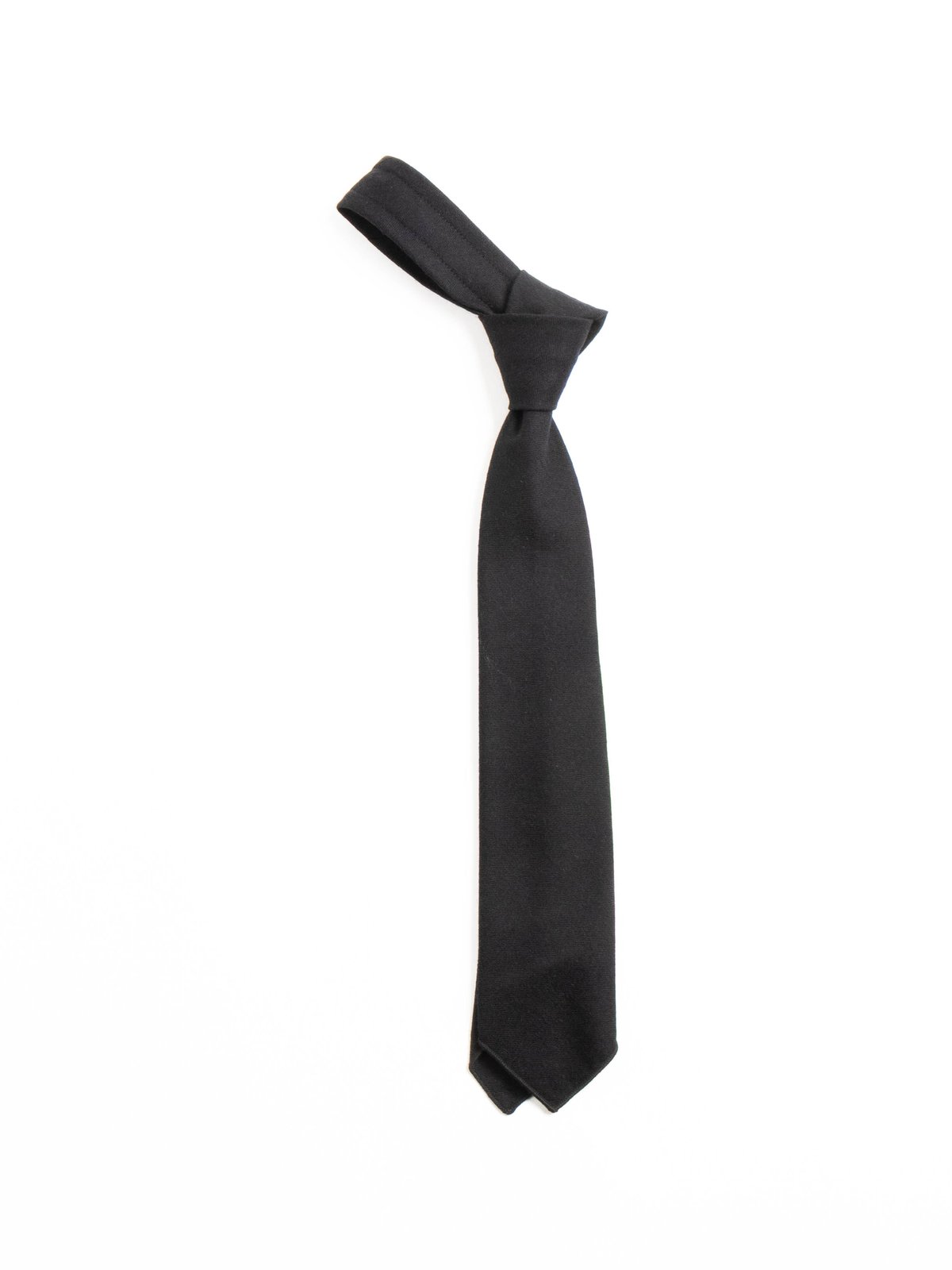 NECK TIE DK. NAVY HIGH COUNT WORSTED WOOL - Image 1