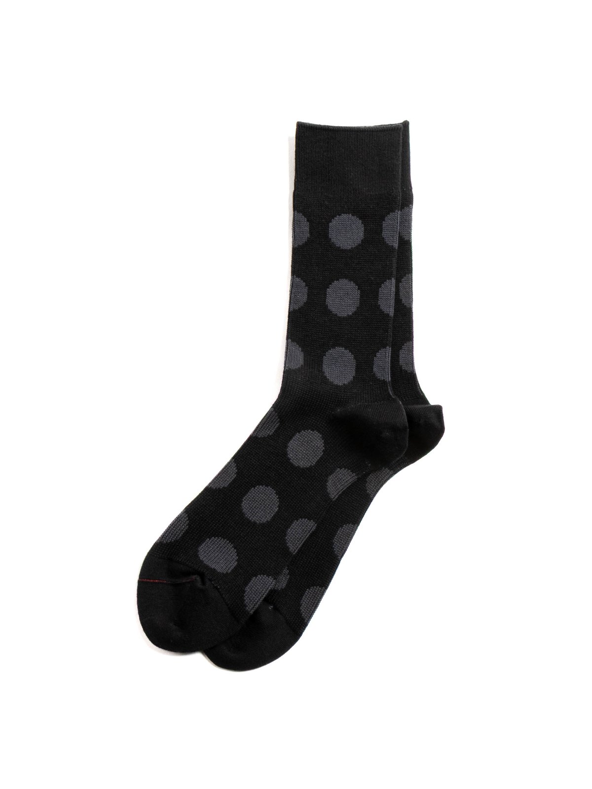 (R1628) PORTHOLE DOT SOCKS BLACK / CHARCOAL - Image 2
